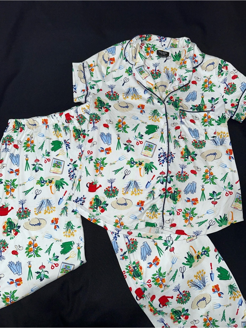 Kate Spade pajamas set size small Garden Print short sleeve